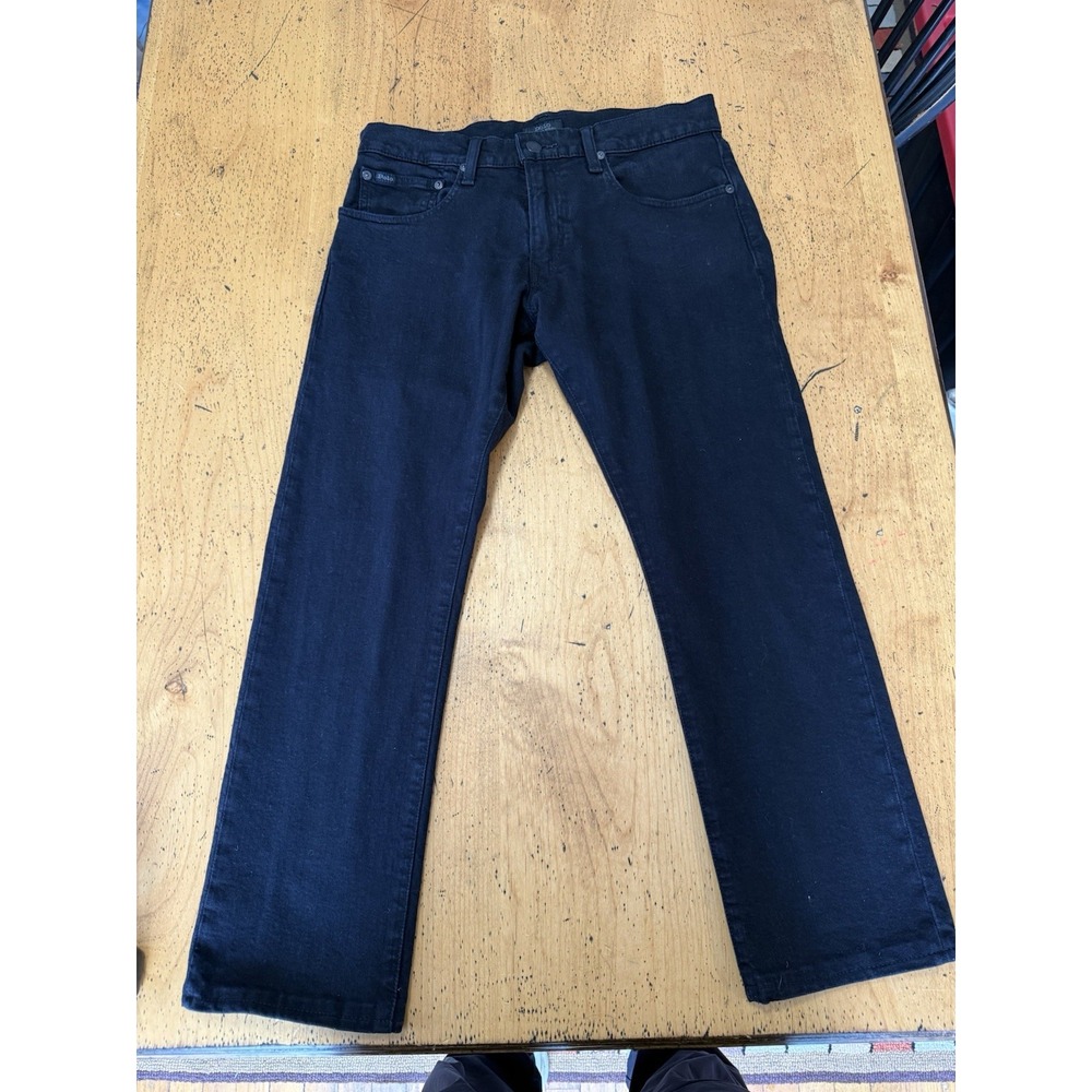 Polo Ralph Lauren Jeans Mens 30x26 Black Varick Slim Straight Denim Stretch